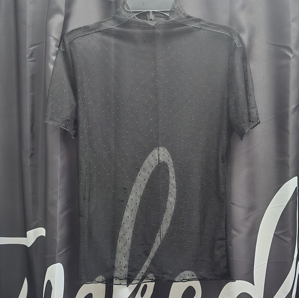 Sheer Black Short Sleeve Top